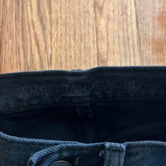 American Eagle Black Distressed High Rise Denim Jeans Women’s Size 6 Short - Picture 7 of 12